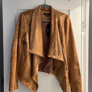 NWT Wild at Heart Tan Vegan Suede Moto Jacket